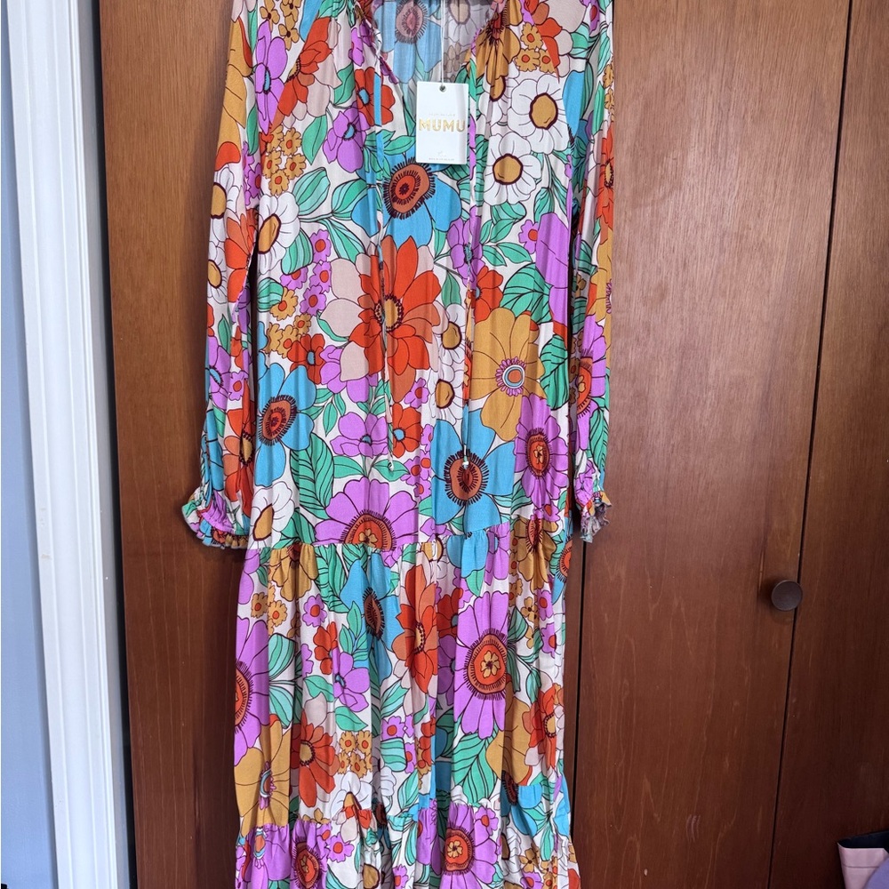 Show Me Your MuMu Multicolor Floral Maxi Dress - Orange, Pink, Green, Blue